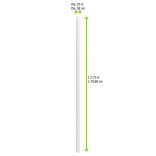Durable Full White Paper Straws - Unwrapped D:0.23in L:7.75in - 25 pcs Durable Full White Paper Straws - Unwrapped D:0.23in L:7.75in - 25 pcs